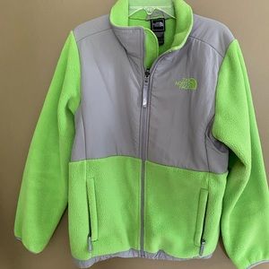 Lime Green North Face Jacket. Size Youth Large.